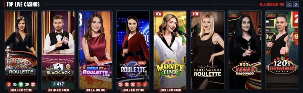 Glorion top live casino