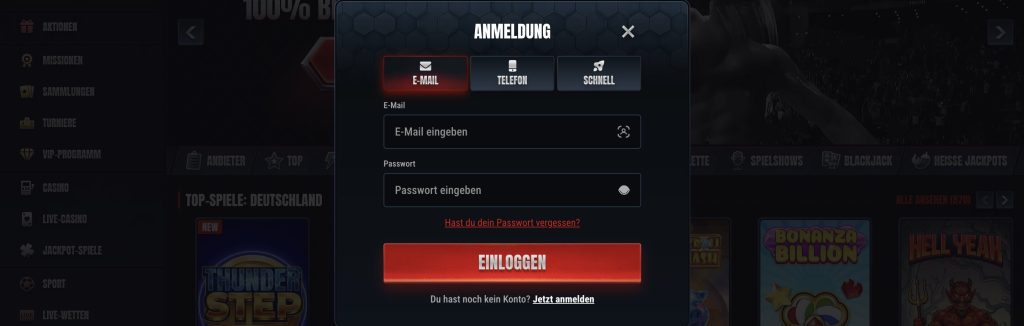 Glorion anmeldung